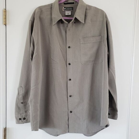 Mens Columbia Shirt XXL Greige‎ XCO Long Sleeve Cotton Button Up - Picture 1 of 10